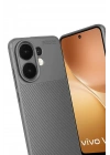 Mey İthalat®  Vivo V60 5G Auto Focus Karbon Kapak - Gri