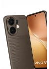 Mey İthalat®  Vivo V60 5G Auto Focus Karbon Kapak - Kahverengi