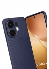Mey İthalat®  Vivo V60 5G Auto Focus Karbon Kapak - Lacivert