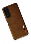 Mey İthalat®  Vivo Y11S Kılıf Loop Deri Silikon - Kahverengi