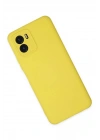 Mey İthalat®  Vivo Y15S Kılıf Nano içi Kadife Silikon - Sarı