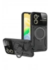 Mey İthalat®  Vivo Y16 Kılıf Joy Lens Standlı Kapak - Siyah