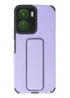 Mey İthalat®  Vivo Y16 Kılıf Mega Standlı Silikon - Lila