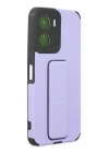 Mey İthalat®  Vivo Y16 Kılıf Mega Standlı Silikon - Lila