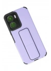 Mey İthalat®  Vivo Y16 Kılıf Mega Standlı Silikon - Lila