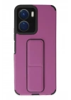 Mey İthalat®  Vivo Y16 Kılıf Mega Standlı Silikon - Mor