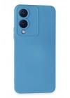 Mey İthalat®  Vivo Y17S Kılıf Nano içi Kadife Silikon - Mavi