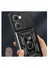 Mey İthalat®  Vivo Y18 Kılıf Pars Lens Yüzüklü Silikon - Siyah