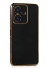 Mey İthalat®  Vivo Y22 2022 Kılıf Volet Silikon - Siyah