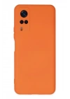 Mey İthalat®  Vivo Y53S Kılıf Nano içi Kadife Silikon - Turuncu