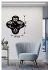 Mey İthalat® Vosvos ve Retro Araba Temalı Ahşap Duvar Saati - 40x40 cm Lazer Kesim