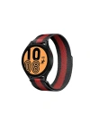 Mey İthalat®  Watch 20mm Metal Mıknatıslı Kordon - Siyah-Kırmızı