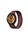Mey İthalat®  Watch 20mm Metal Mıknatıslı Kordon - Siyah-Kırmızı