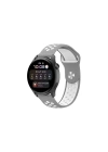 Mey İthalat®  Watch 20mm Spor Delikli Kordon - Gri-Beyaz