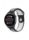 Mey İthalat®  Watch 20mm Spor Delikli Kordon - Siyah-Beyaz