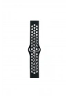 Mey İthalat®  Watch 20mm Spor Delikli Kordon - Siyah-Beyaz