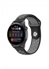 Mey İthalat®  Watch 20mm Spor Delikli Kordon - Siyah-Gri