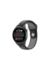 Mey İthalat®  Watch 20mm Spor Delikli Kordon - Siyah-Gri