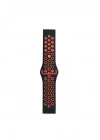 Mey İthalat®  Watch 20mm Spor Delikli Kordon - Siyah-Kırmızı