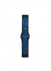 Mey İthalat®  Watch 20mm Spor Delikli Kordon - Siyah-Mavi