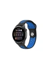 Mey İthalat®  Watch 20mm Spor Delikli Kordon - Siyah-Mavi