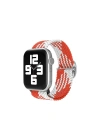 Mey İthalat®  Watch 20mm Star Kordon - Beyaz-Kırmızı