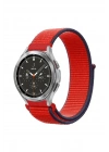 Mey İthalat®  Watch 22mm Hasırlı Cırtcırtlı Kordon - Kırmızı