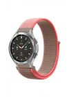 Mey İthalat®  Watch 22mm Hasırlı Cırtcırtlı Kordon - Pembe