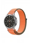 Mey İthalat®  Watch 22mm Hasırlı Cırtcırtlı Kordon - Turuncu
