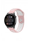 Mey İthalat®  Watch 22mm Spor Delikli Kordon - Pembe-Beyaz