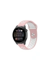 Mey İthalat®  Watch 22mm Spor Delikli Kordon - Pembe-Beyaz