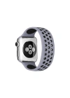 Mey İthalat®   Watch 38mm Ayarlı Delikli Silikon Kordon - Gri-Siyah
