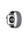 Mey İthalat®   Watch 38mm Ayarlı Delikli Silikon Kordon - Gri-Siyah