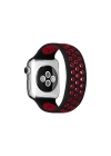 Mey İthalat®   Watch 38mm Ayarlı Delikli Silikon Kordon - Siyah-Kırmızı