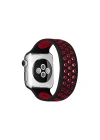 Mey İthalat®   Watch 38mm Ayarlı Delikli Silikon Kordon - Siyah-Kırmızı
