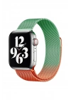 Mey İthalat®   Watch 38mm Metal Mıknatıslı Kordon - Turuncu-Yeşil