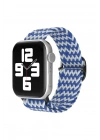 Mey İthalat®   Watch 38mm Star Kordon - Zigzag Beyaz-Mavi