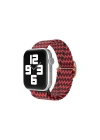 Mey İthalat®   Watch 38mm Star Kordon - Zigzag Kırmızı-Siyah