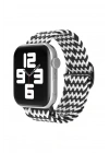 Mey İthalat®   Watch 38mm Star Kordon - Zigzag Siyah-Beyaz