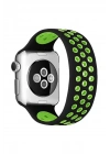 Mey İthalat®   Watch 42mm Ayarlı Delikli Silikon Kordon - Siyah-Yeşil