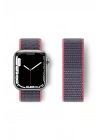 Mey İthalat®   Watch 42mm Hasırlı Cırtcırtlı Kordon - Pembe