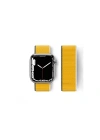 Mey İthalat®   Watch 42mm Hasırlı Cırtcırtlı Kordon - Sarı