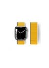 Mey İthalat®   Watch 42mm Hasırlı Cırtcırtlı Kordon - Sarı