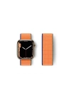 Mey İthalat®   Watch 42mm Hasırlı Cırtcırtlı Kordon - Turuncu