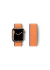 Mey İthalat®   Watch 42mm Hasırlı Cırtcırtlı Kordon - Turuncu