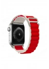 Mey İthalat®   Watch 42mm Mountain Kordon - Beyaz-Kırmızı