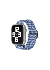 Mey İthalat®   Watch 42mm Star Kordon - Zigzag Beyaz-Mavi