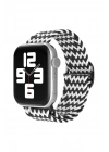 Mey İthalat®   Watch 42mm Star Kordon - Zigzag Siyah-Beyaz