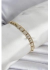 Mey İthalat® Xuping Zirkon Taşlı Gold Renk Kadın Bileklik