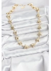 Mey İthalat® Yıldız Model Pirinç Gold Renk Kadın Kolye